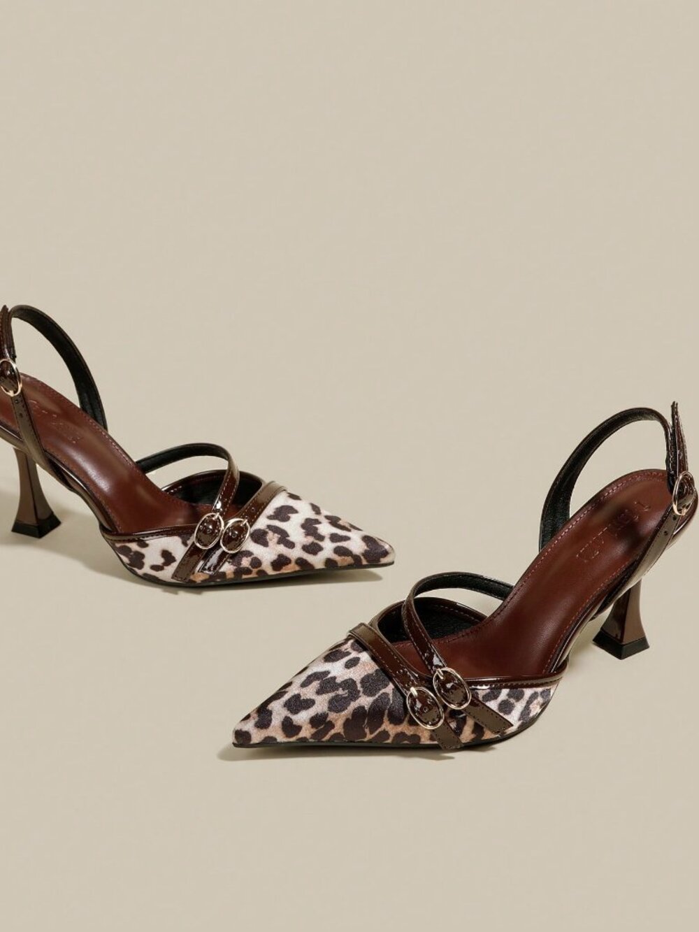 Coffee Brown Sexy Women's Faux Leather High Heel Pumps - Picture 3 of 6